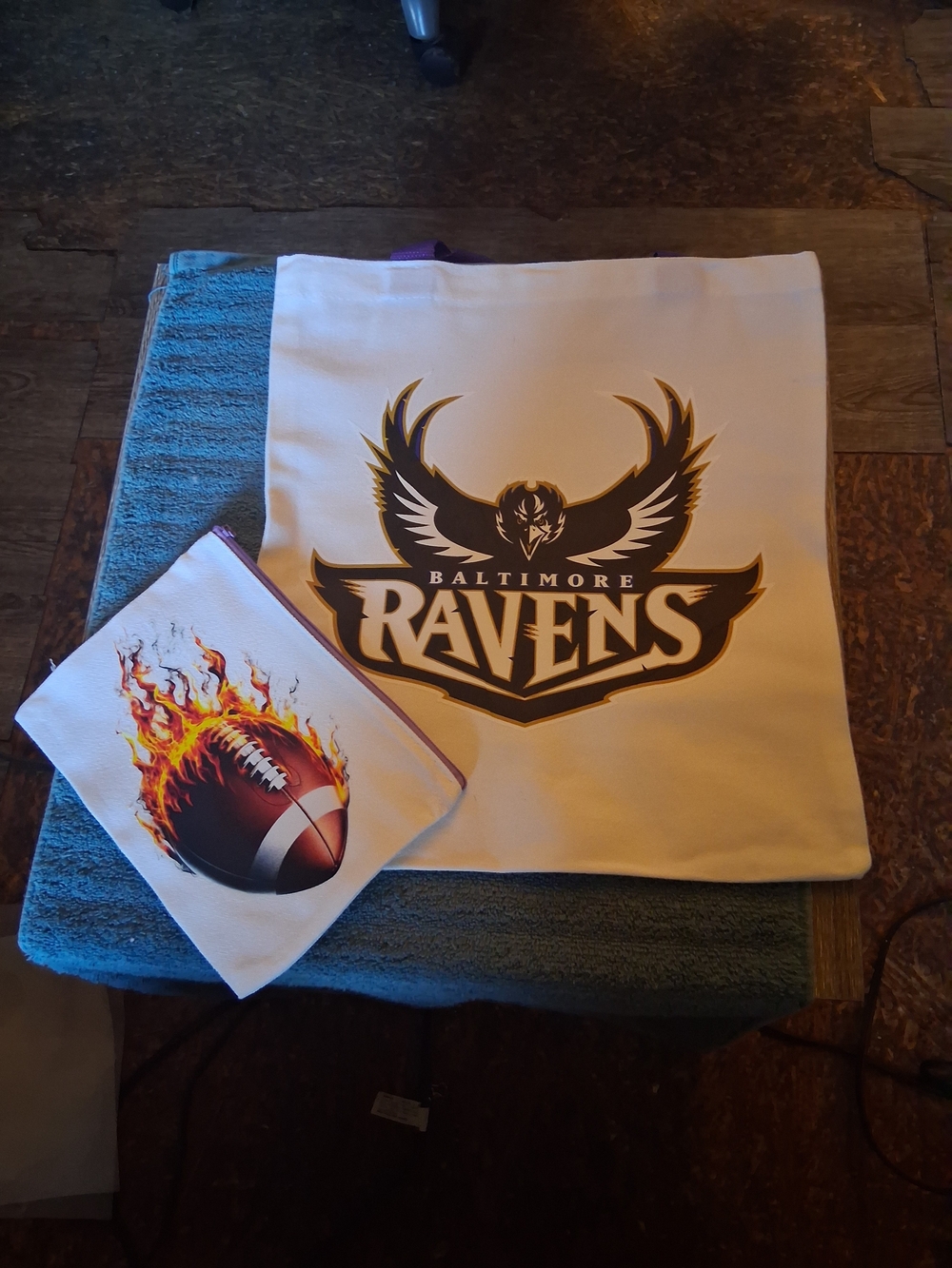Nfl Ravens Tote Bag And Makeup Bag Bundle